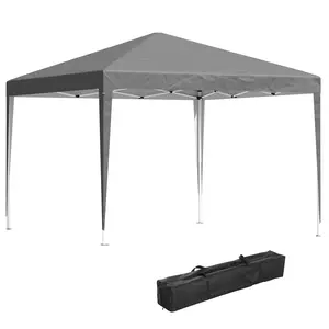 Buy 3 x 3 m Garden Pop Up Gazebo Marquee Party Tent Wedding Canopy, Height Adjustable with Carrying Bag, Grey