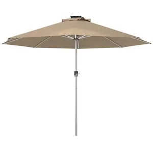Buy 3m Parasol, with Solar-Powered LED Lights - Khaki