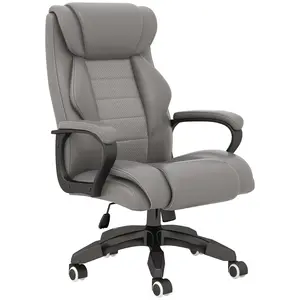 Buy High Back Executive Office Chair 6- Point Vibration Massage Extra Padded Swivel Ergonomic Tilt Desk Seat, Grey