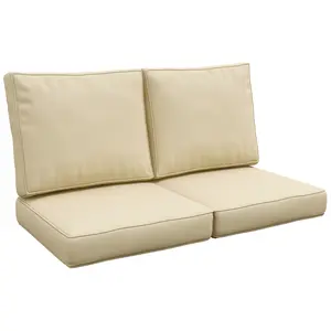 Buy 2 Seater Back and Seat Cushion Pillows Replacement, Patio Chair Cushions Set for Indoor Outdoor, Beige