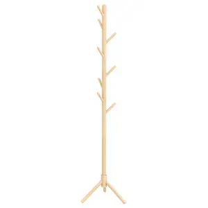 Buy Eight-Hook Wooden Coat Rack - Natural