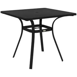 Buy Four-Seater Steel Garden Table, with &Icirc;&brvbar;40mm Parasol Hole - Black
