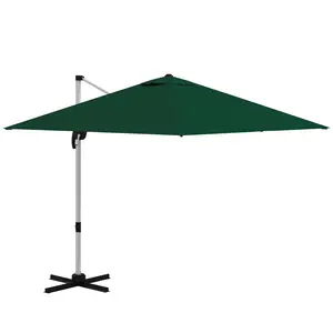 Buy Square Cantilever Garden Parasol, with Five-Position Canopy - Green