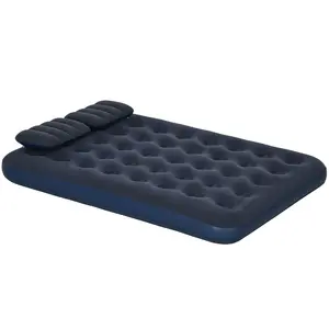 Buy Inflatable King Size Air Bed, with Built-In Hand Pump - Blue