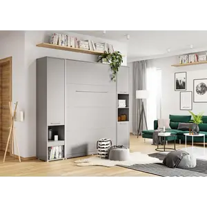 Buy CP-02 Vertical Wall Bed Concept Pro 120cm with Storage Cabinet, Colour: Grey Matt