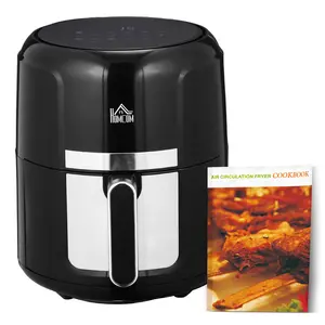 Buy 4L Air Fryer, 1300W Air Fryer Oven with Digital Touch Display, Rapid Air Circulation, 12 Cooking Programs, Adjustable Temperature, Timer, Nonstick Basket for Oil Less or Low Fat Cooking, Black