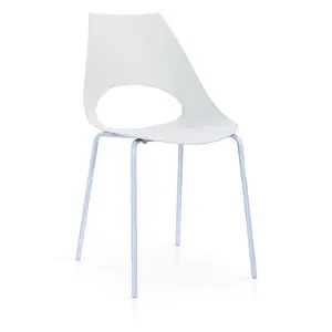 Buy Orchard Plastic (PP) Chairs White with Metal Legs Chrome, Colour: White