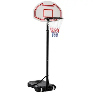 Buy Basketball Hoop Outdoor, Portable Basketball Hoop and Stand with Weighted Base, Portable on Wheels, 1.55-2.1m, for Teens, Juniors, Adults, White