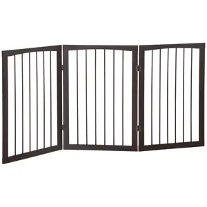 Buy 3 Panel Stair Gate Foldable Dog Door Gate Indoor Free Standing Safety Gate Pet Barrier 76cm Height