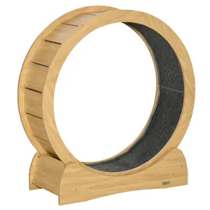 Buy 30" Wooden Cat Running Wheel with Brake, Natural Wood Finish