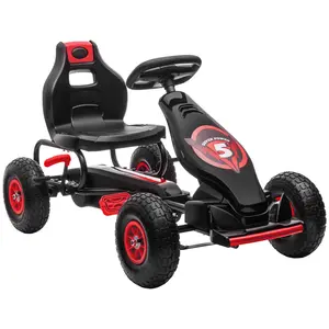 Buy Kids Pedal Go Kart, with Adjustable Seat, Inflatable Tyres - Red