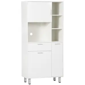 Buy Kitchen Cupboard, Modern Kitchen Storage Cabinet with Shelves and Drawer, Free Standing Kitchen Units, 166&nbsp;cm, White