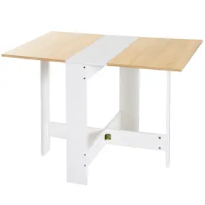 Buy Wooden Folding Dining Table Writing Computer Desk PC Workstation Space Saving Home Office Oak & White