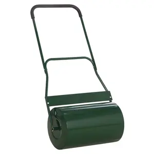 Buy 40L Lawn Roller Drum Scraper Bar Collapsible Handle Water or Sand Filled &Icirc;&brvbar;32cm Green