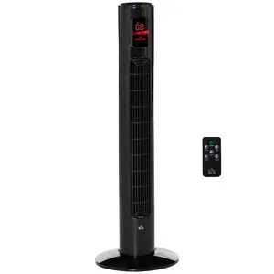 Buy 38'' Freestanding Tower Fan, 3 Speed 3 Mode, 12h Timer, 70 Degree Oscillation, LED Panel, 5M Remote Controller, Black