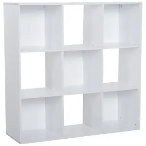 Buy 3-tier 9 Cubes Storage Unit Particle Board Cabinet Bookcase Organiser Home Office Shelves White