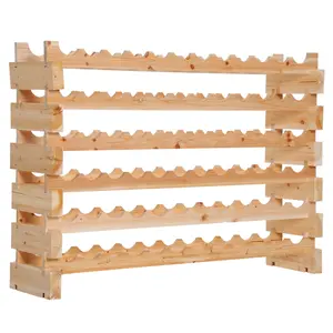 Buy Six-Tier, 72 Bottle Wooden Wine Rack - Natural