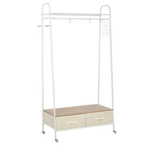 Buy Entrance Coat Rack Rail Clothes Stand Garment Storage Hanger Shelf   Organiser 2 Drawers