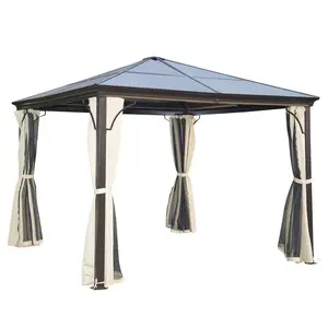 Buy 3x3 m Gazebo W/Mosquito Net-Brown/Black/Beige