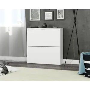 Buy Brilo Matt White 2 Drawer Shoe Cabinet 078730