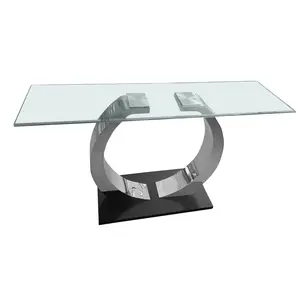 Buy Phoenix Glass Console Table with Stainless Steel Base