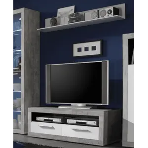 Buy Pietra 120cm TV Cabinet Grey and White Gloss - 2702 - NEW !!