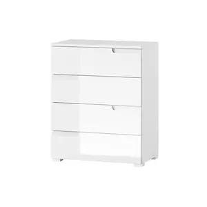 Buy Santino White High Gloss Narrow Chest of Drawers S2 