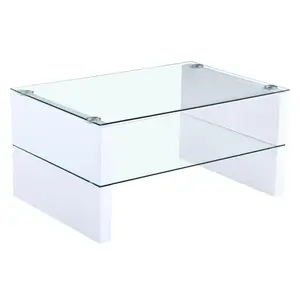 Buy Truro Glass Coffee Table with White High Gloss Legs