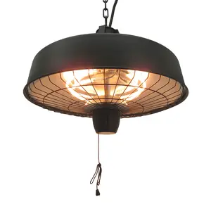Buy Adjustable Power 1000/2500W Infrared Halogen Electric Patio Light Heater, Ceiling Hanging Mount -Black