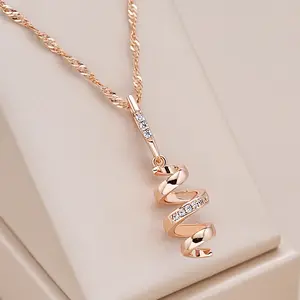 Buy Elegant 14K Gold Filled Geometry Rotate Lab Diamonds Necklace
