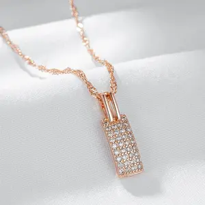 Buy Excellent 14K Gold Filled Rectangular Necklace with Lab Created Diamonds