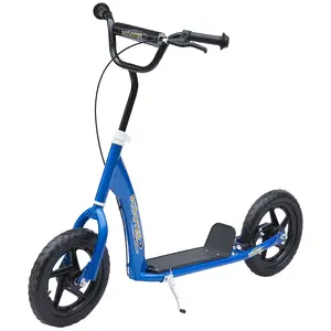Buy Kids Scooter Kick Scooter with 12" EVA Tyres, Rear Brake, Big Wheels Scooter for 5-12 Years Old, Blue
