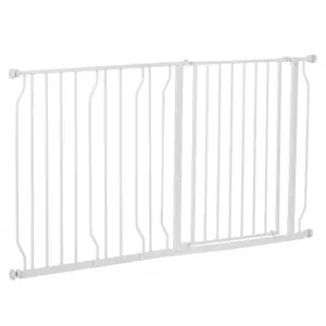 Buy Extra Wide Dog Safety Gate, with Door Pressure, for Doorways, Hallways, Staircases - White