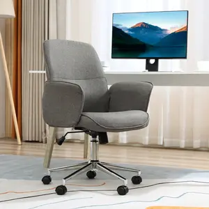 Buy Rocking Chair Office Chair Mid Back Executive Adjustable with Wheels Light Grey