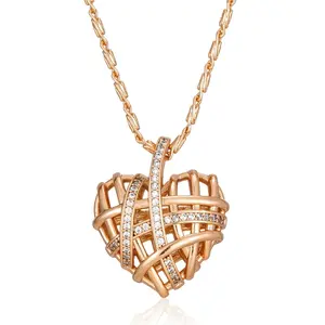 Buy Dazzling Intertwined Heart with 14K Gold Filled Lab Created Diamonds Necklace