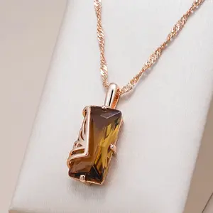 Buy Fashion 14K Rose Gold  Filled Light Brown Zultanite Pendant Necklace
