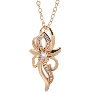 Buy Vintage Style Flower Necklace Pendant in 14K Filled Rose Gold ( Stamped 585) and Adorned with Lab Diamonds
