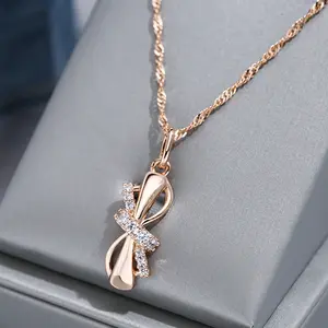 Buy Superb Cute Bowknot  14K Gold Filled Necklace with Lab Created Diamonds