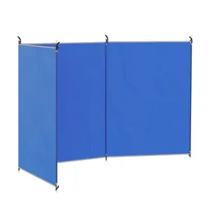 Buy Camping Windbreak, Foldable Portable Wind Blocker w/ Carry Bag and Steel Poles, Beach Sun Screen Shelter Privacy Wall, 450cm x 150cm