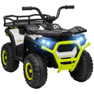 Buy 12V Kids Electric Ride on ATV, Battery Powered Quad Bike w/ Spring Suspension, Forward Backward, Storage Basket - Green