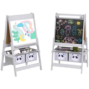 Buy 3-In-1 Kids Easel with Paper Roll, Art Easel, with Storage - Grey