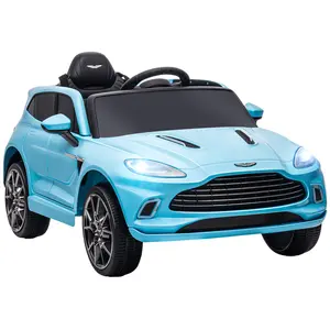 Buy Aston Martin DBX Licensed Battery Powered Kids Electric Car, 12V Kids Ride on Car w/ Lights, Music Horn, Blue