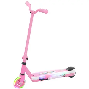 Buy Electric Scooter for Kids Ages 4-7, with Auxiliary Rear Wheels, Flashing LED Light and Electric Brake, Kids Electric Scooter for Boys Girls, 6 KM/H & 8 KM, Pink