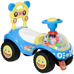 Buy Foot to Floor oddler Ride on Toy w/ Music, Light, Horn, Under Seat Storage, Anti-Over-Backwards Device, Blue