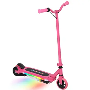 Buy Electric Scooter for Ages 6-14, with Colourful Light and Electric Brake, Electric Scooter E Scooter, Up to 10 KM/H & 8 KM, Pink