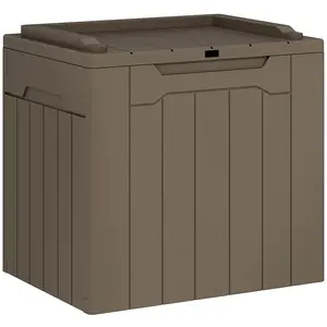 Buy 107 L Plastic Storage Chest with Lid - Dark Brown