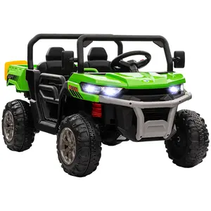Buy 12V 2 Seater Kids Electric Ride-On Car with Electric Bucket, Remote Control - Green