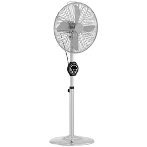 Buy 18" Metal Pedestal Fan with Oscillating, Adjustable Height - Silver Tone