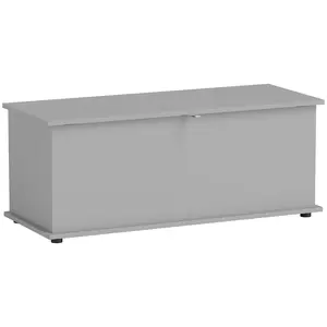 Buy 113L Storage Chest, Storage Box with Flip-Top Lid and 2 Safety Hinges, Storage Trunk for Living Room, Entryway, 100 x 40 x 40 cm, Grey
