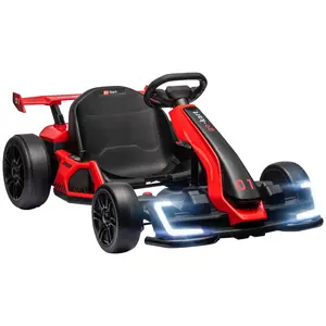 Buy 24V Electric Go Kart for Kids with Adjustable Seat for 6-12 Years, Red